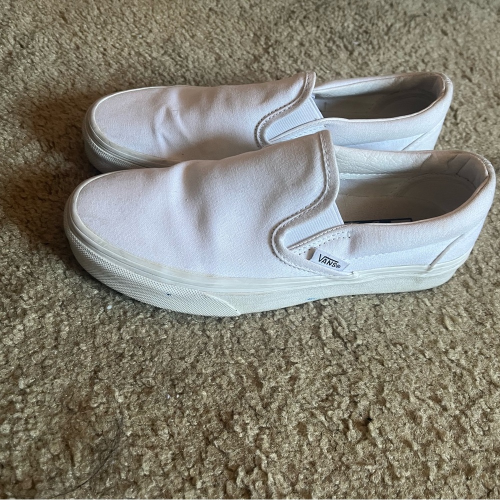 Vans White Slip-On Sneakers